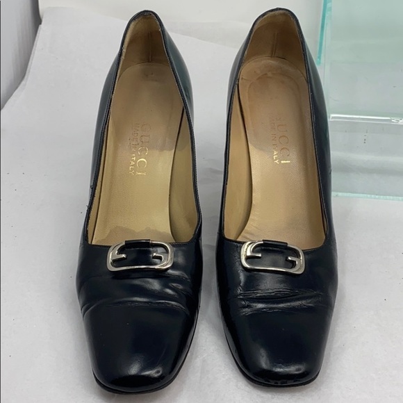 Gucci Sz 7.5B Black Leather Pumps - Picture 8 of 14